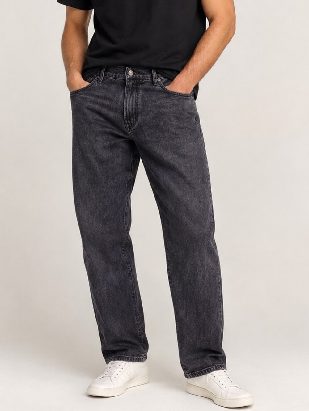 Ted Baker Men’s Dark Grey Denim 5-Pocket Slim-Straight Jeans